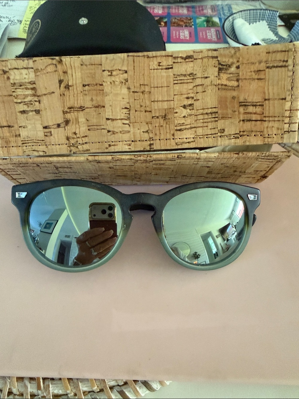 Ladies Costa Mirrored Round Sunglasses —brown and green , Mirror Lenses